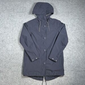 Helly Hansen Jacket Men's Small Regular Navy Blue Rain Coat Buttoned Helly Tech